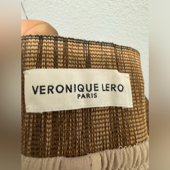 $440 Veronique Leroy Paris Linen Blend Skirt in Pink Mauve size US 8 - Picture 4 of 6